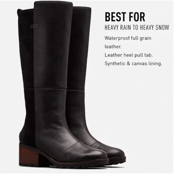 RARE SOREL Black Riding Leather Boots - Picture 3 of 15